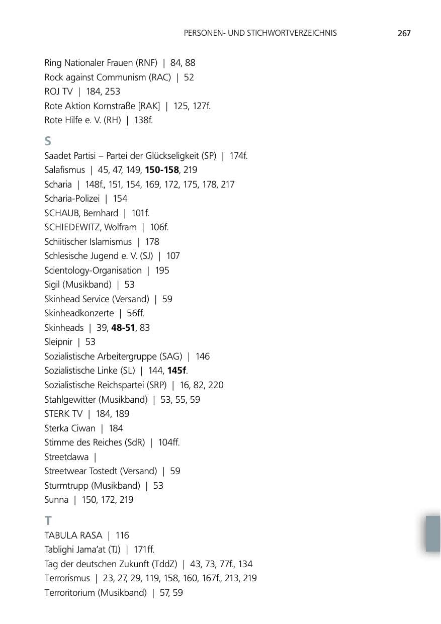 Seite 267 des Verfassungsschutzbericht 2014 Niedersachsen