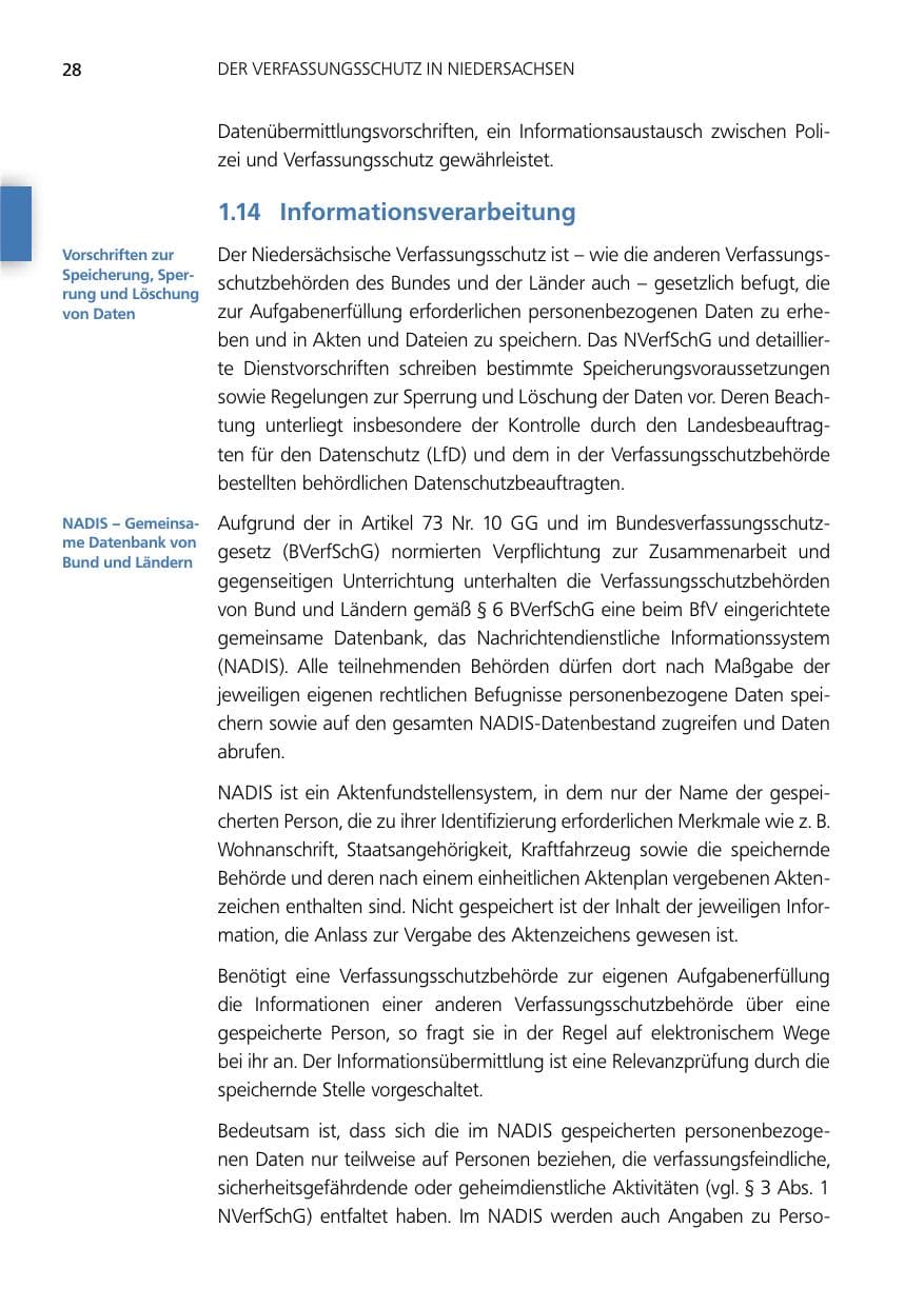 Seite 28 des Verfassungsschutzbericht 2014 Niedersachsen