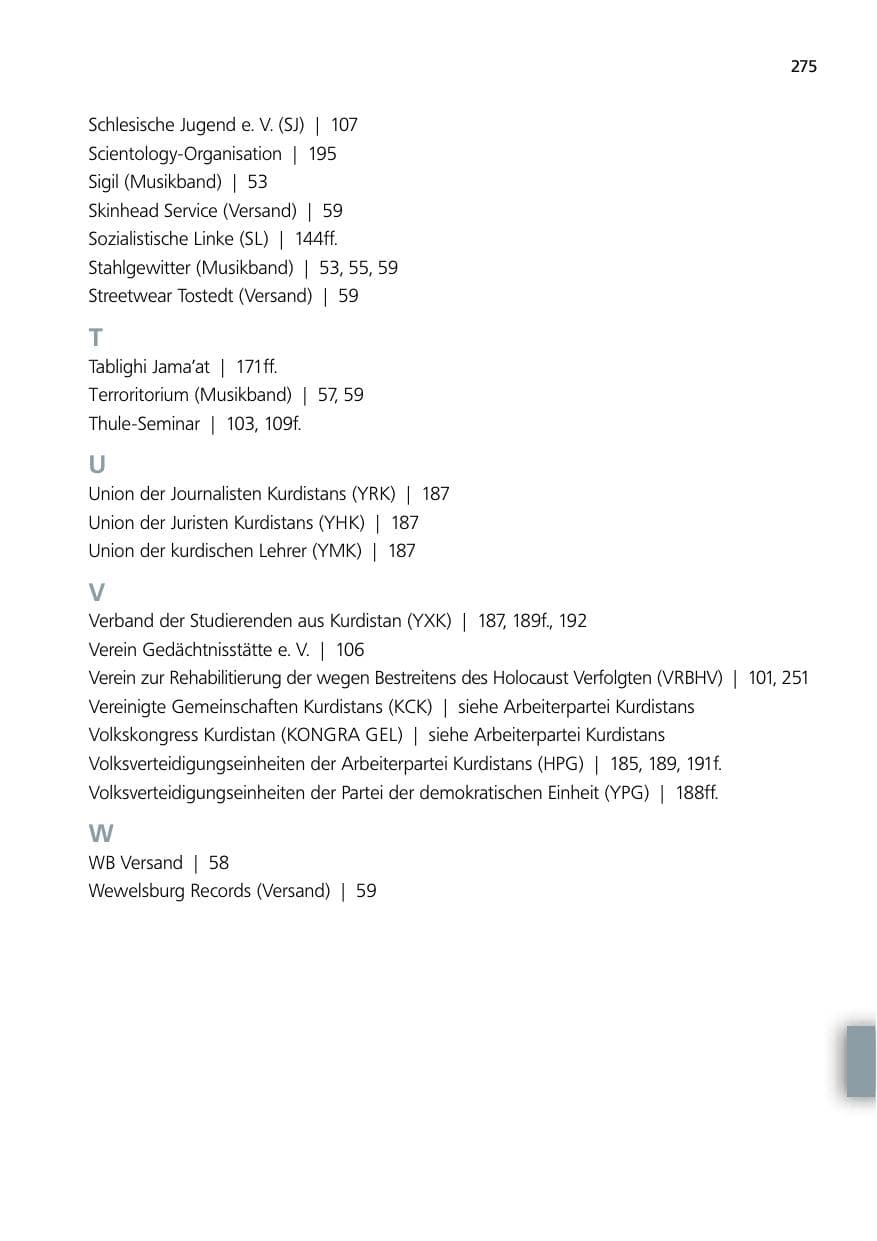 Seite 275 des Verfassungsschutzbericht 2014 Niedersachsen