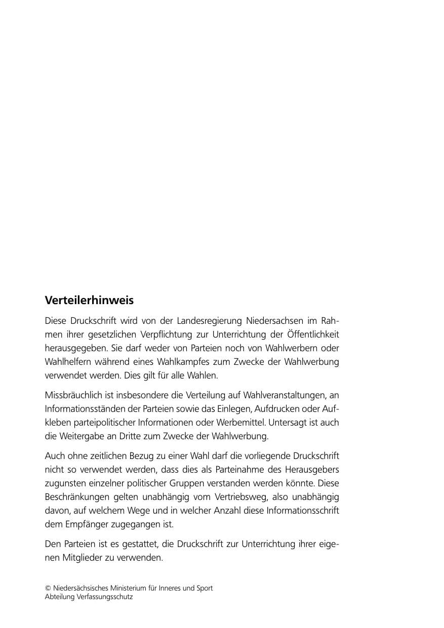 Seite 277 des Verfassungsschutzbericht 2014 Niedersachsen