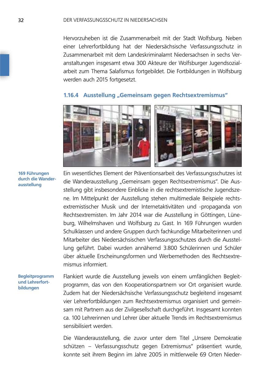 Seite 32 des Verfassungsschutzbericht 2014 Niedersachsen