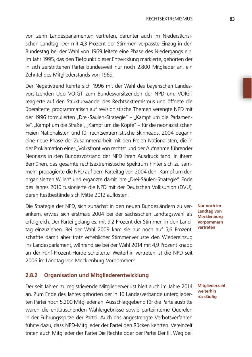 Seite 83 des Verfassungsschutzbericht 2014 Niedersachsen