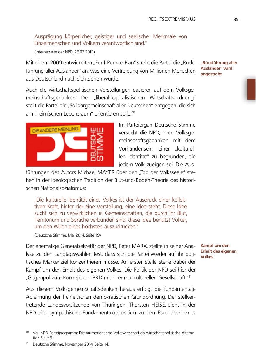 Seite 85 des Verfassungsschutzbericht 2014 Niedersachsen