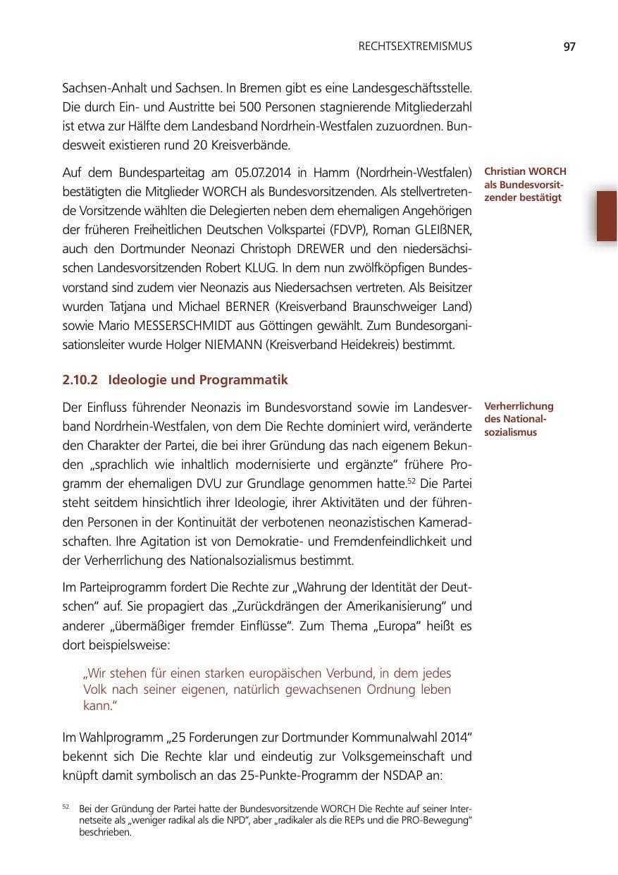 Seite 97 des Verfassungsschutzbericht 2014 Niedersachsen