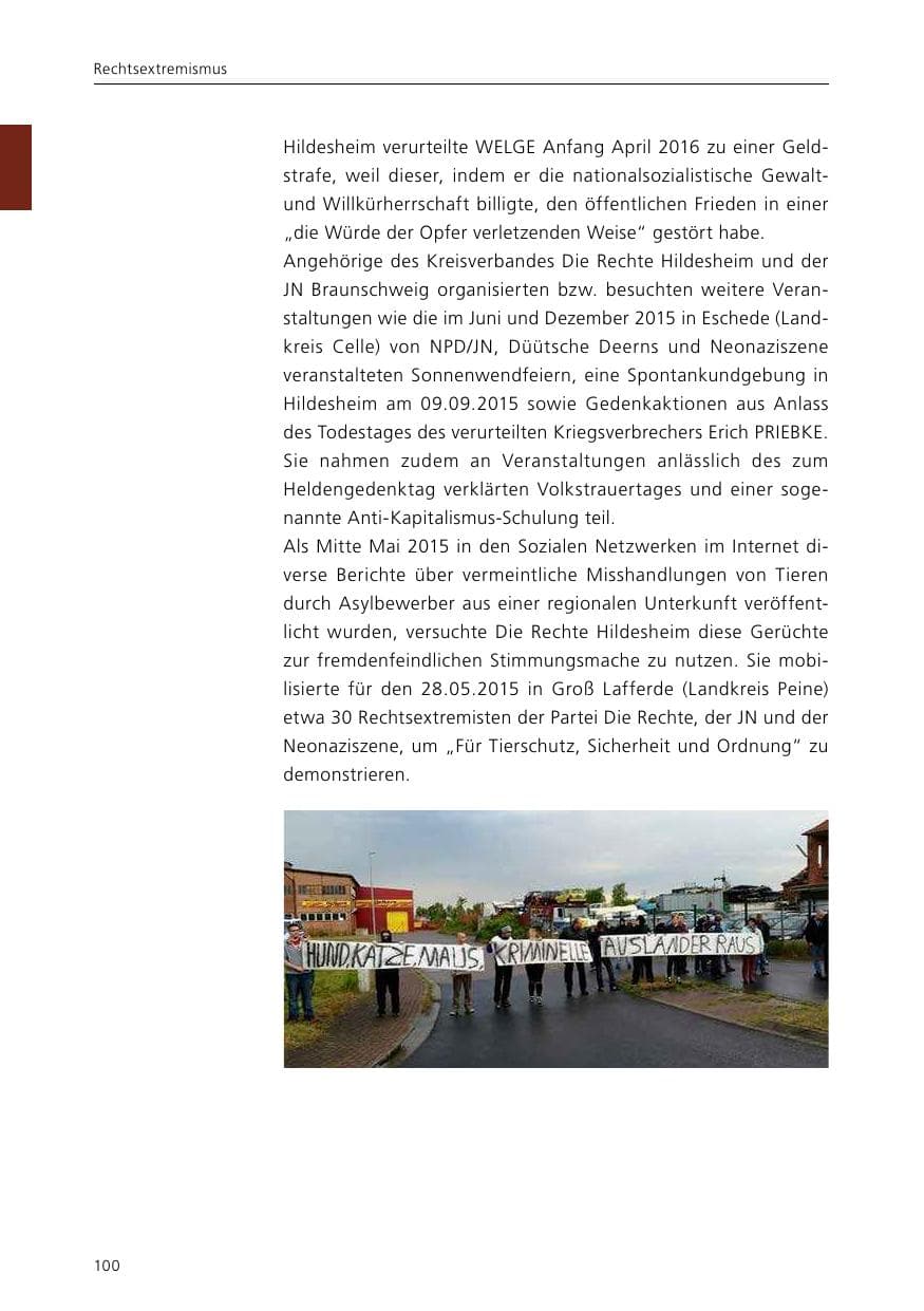 Seite 102 des Verfassungsschutzbericht 2015 Niedersachsen