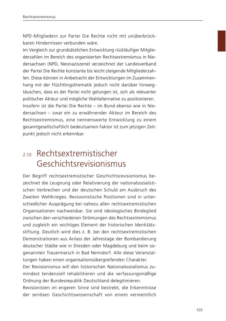 Seite 105 des Verfassungsschutzbericht 2015 Niedersachsen