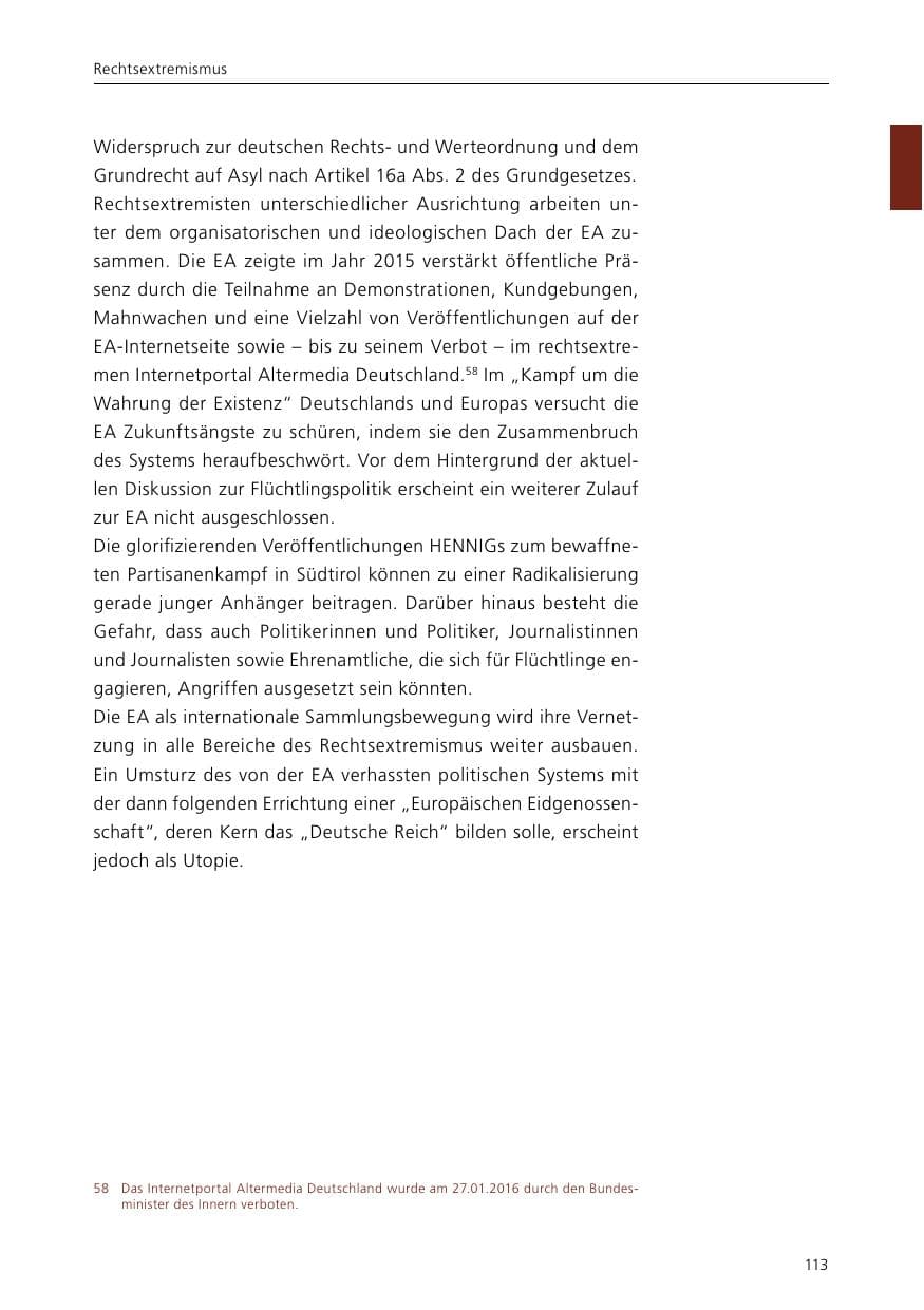 Seite 115 des Verfassungsschutzbericht 2015 Niedersachsen