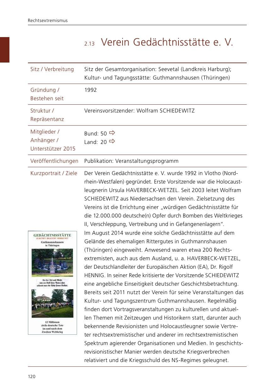 Seite 122 des Verfassungsschutzbericht 2015 Niedersachsen