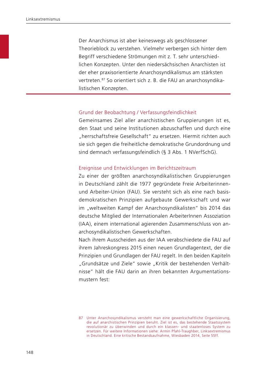 Seite 150 des Verfassungsschutzbericht 2015 Niedersachsen
