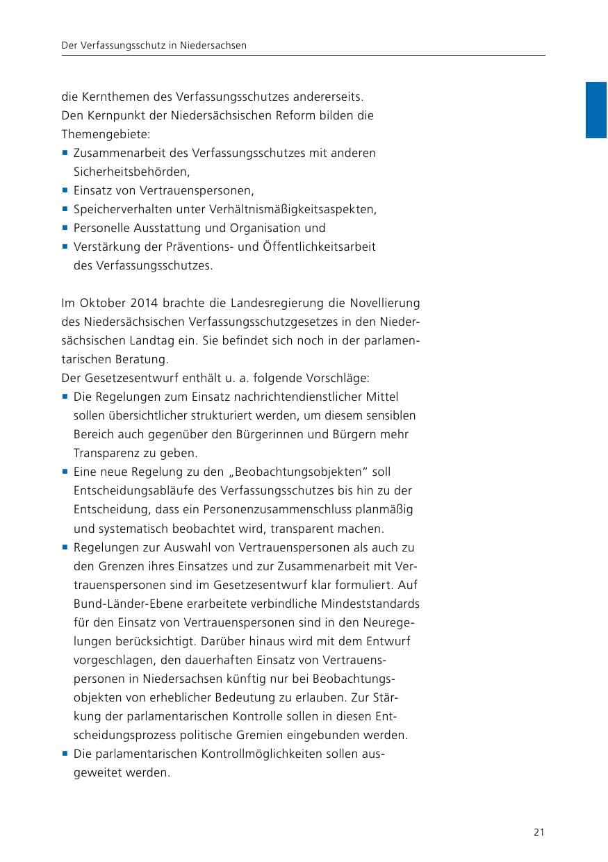 Seite 23 des Verfassungsschutzbericht 2015 Niedersachsen