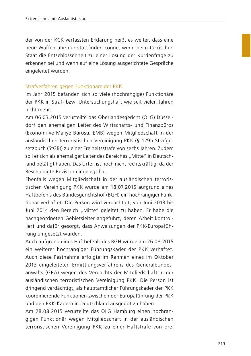 Seite 221 des Verfassungsschutzbericht 2015 Niedersachsen