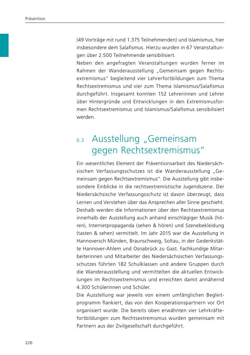 Seite 228 des Verfassungsschutzbericht 2015 Niedersachsen