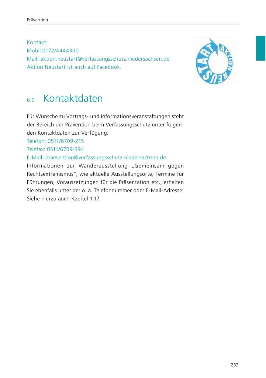Seite 235 des Verfassungsschutzbericht 2015 Niedersachsen