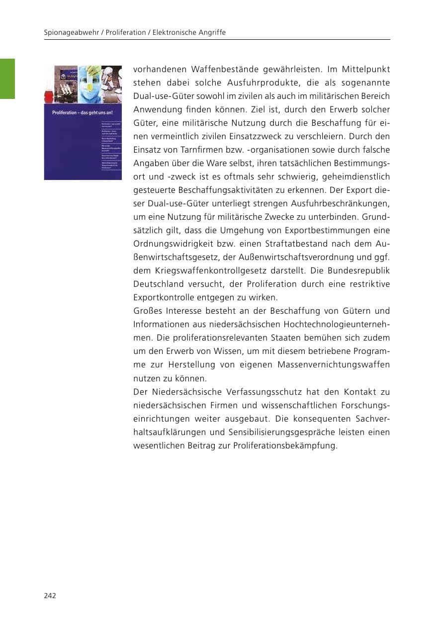 Seite 244 des Verfassungsschutzbericht 2015 Niedersachsen