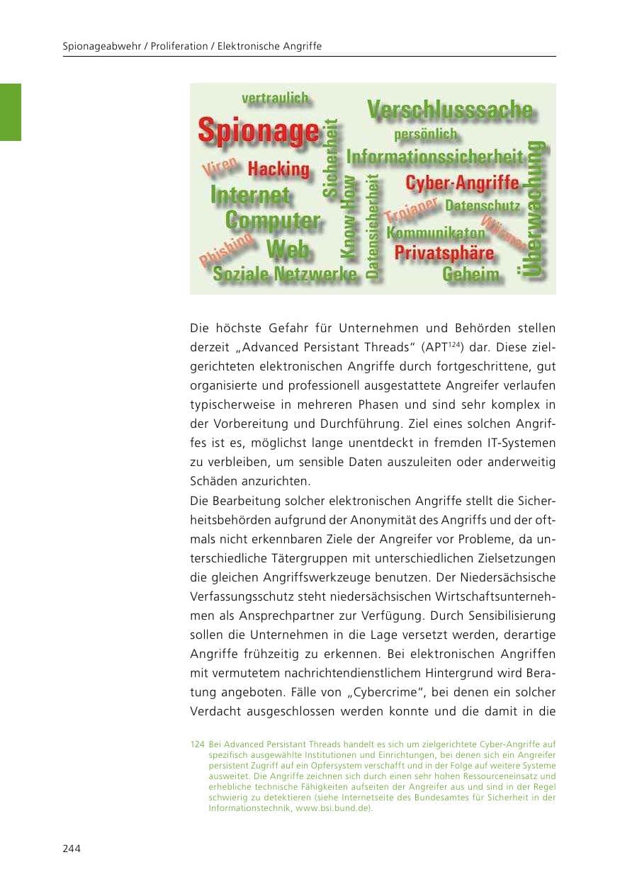 Seite 246 des Verfassungsschutzbericht 2015 Niedersachsen