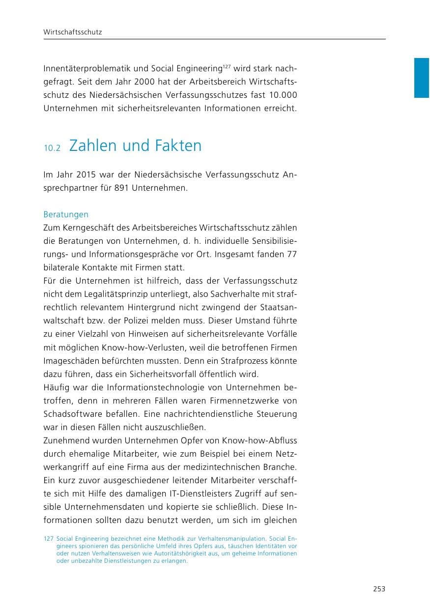 Seite 255 des Verfassungsschutzbericht 2015 Niedersachsen