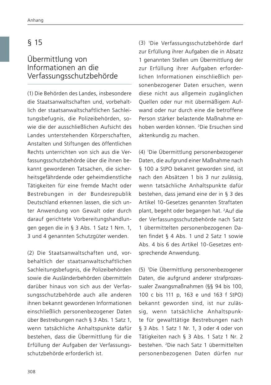 Seite 310 des Verfassungsschutzbericht 2015 Niedersachsen