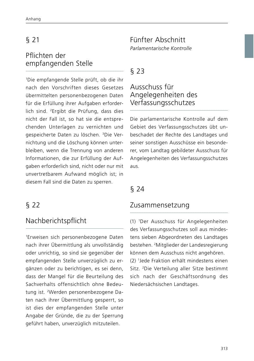 Seite 315 des Verfassungsschutzbericht 2015 Niedersachsen