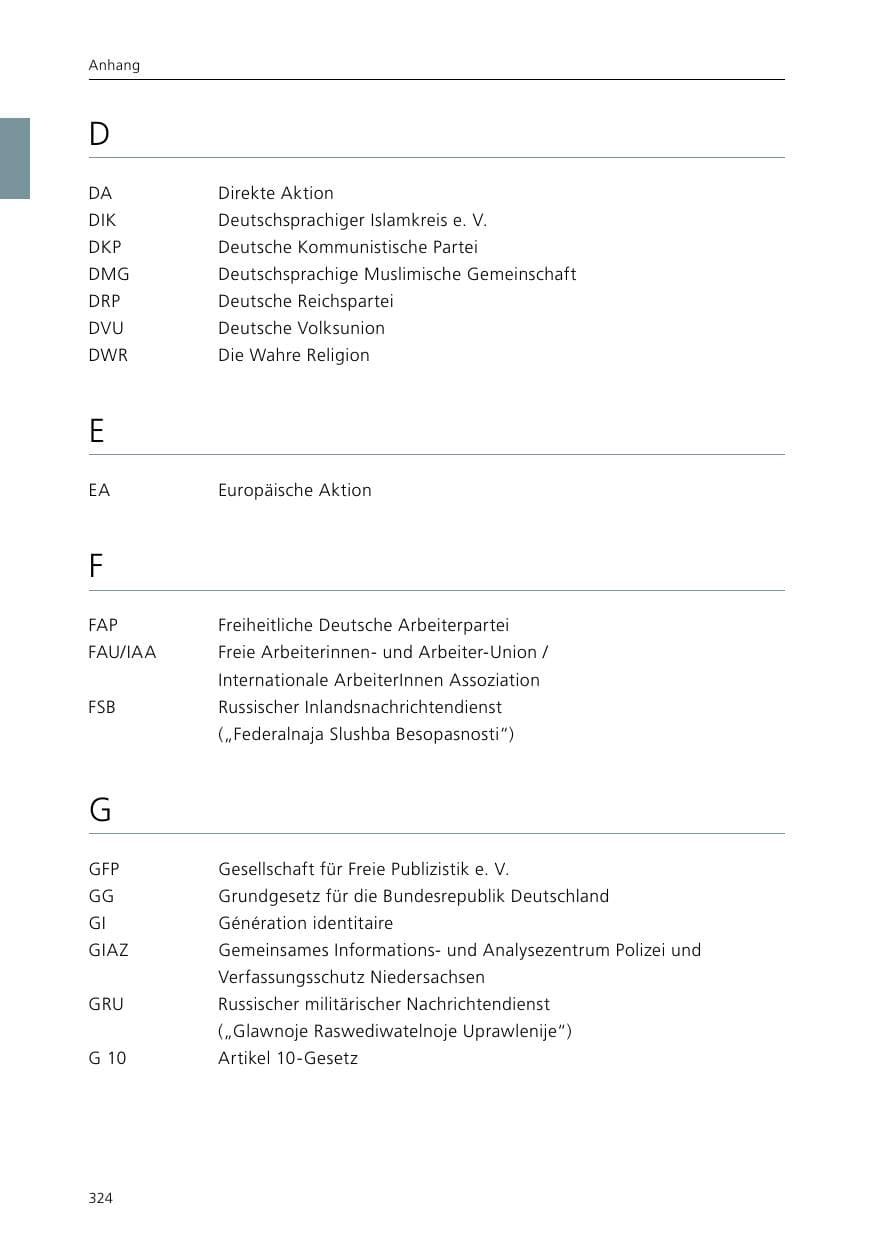 Seite 326 des Verfassungsschutzbericht 2015 Niedersachsen