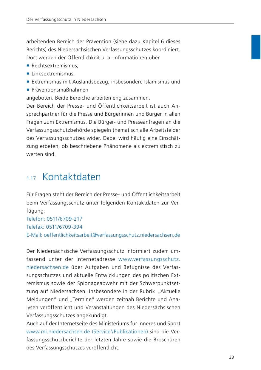 Seite 35 des Verfassungsschutzbericht 2015 Niedersachsen