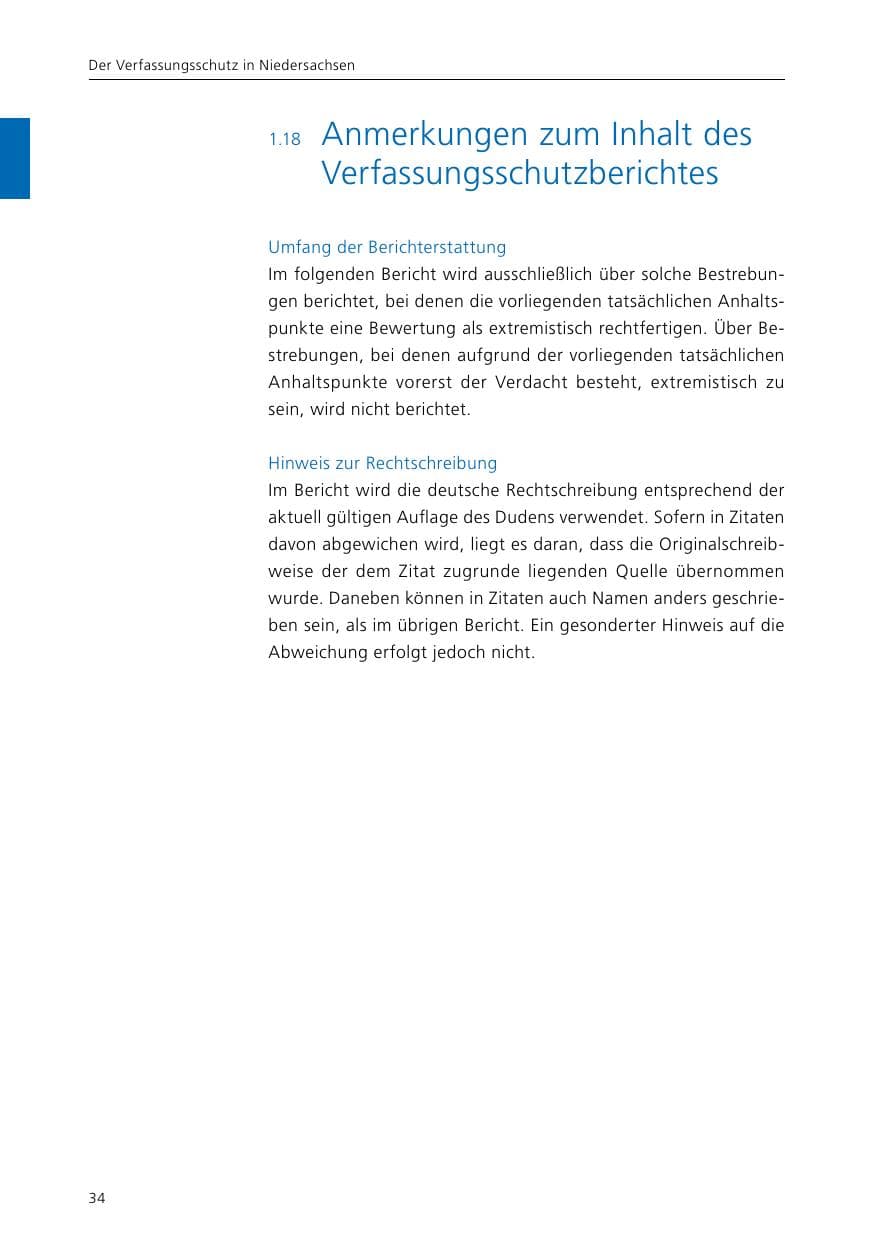 Seite 36 des Verfassungsschutzbericht 2015 Niedersachsen