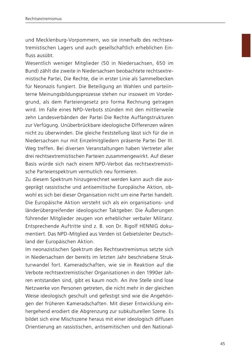 Seite 47 des Verfassungsschutzbericht 2015 Niedersachsen