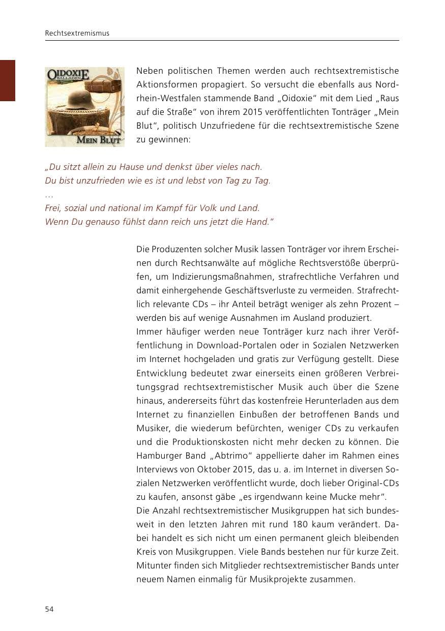 Seite 56 des Verfassungsschutzbericht 2015 Niedersachsen