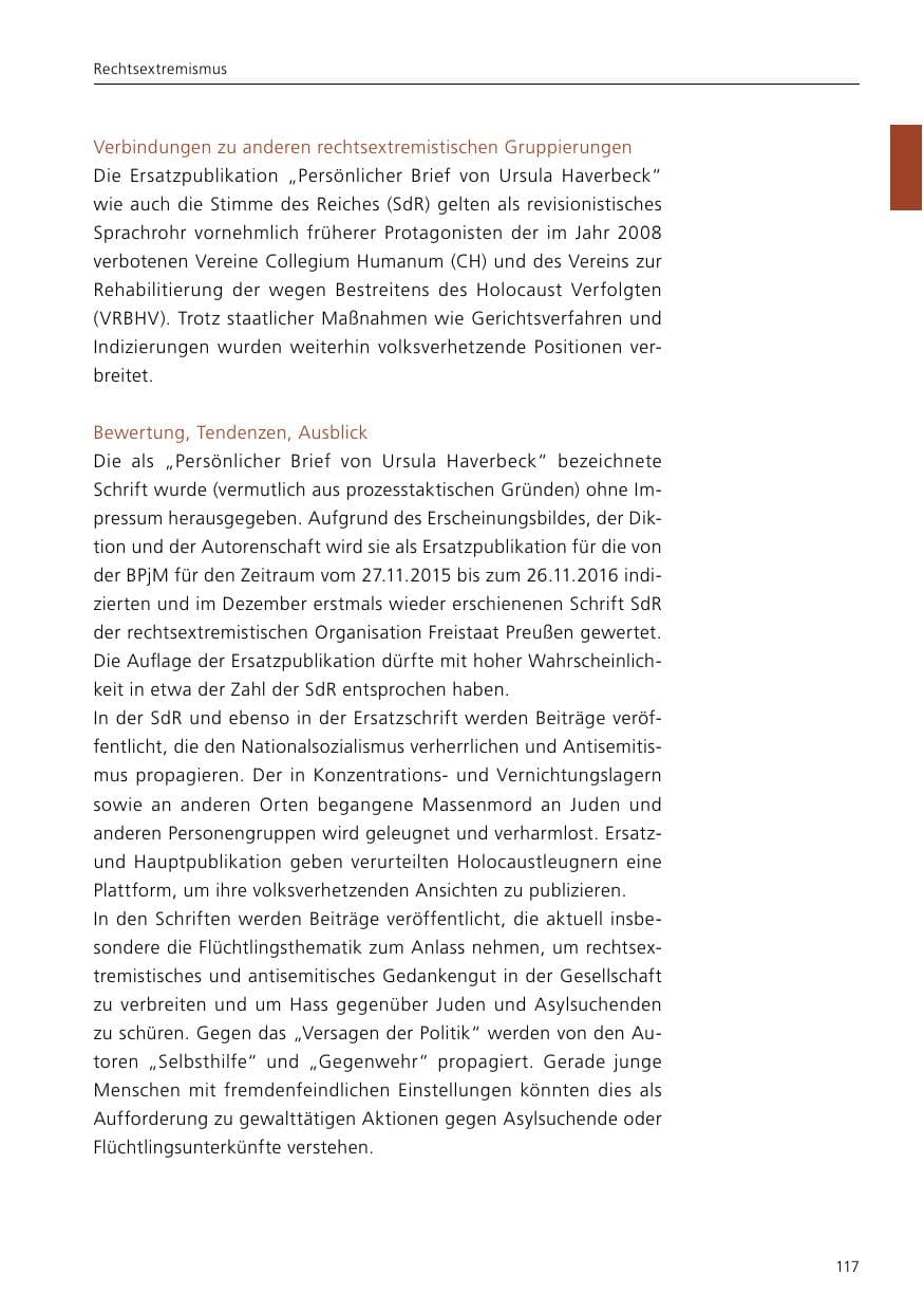 Seite 119 des Verfassungsschutzbericht 2016 Niedersachsen