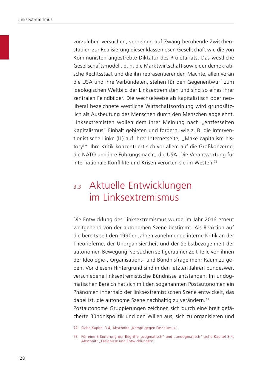 Seite 130 des Verfassungsschutzbericht 2016 Niedersachsen