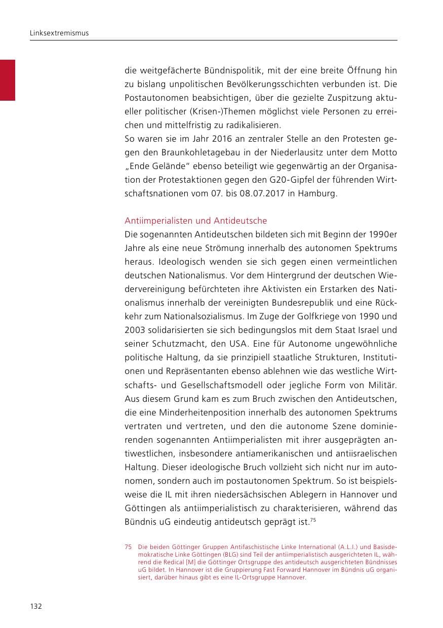 Seite 134 des Verfassungsschutzbericht 2016 Niedersachsen