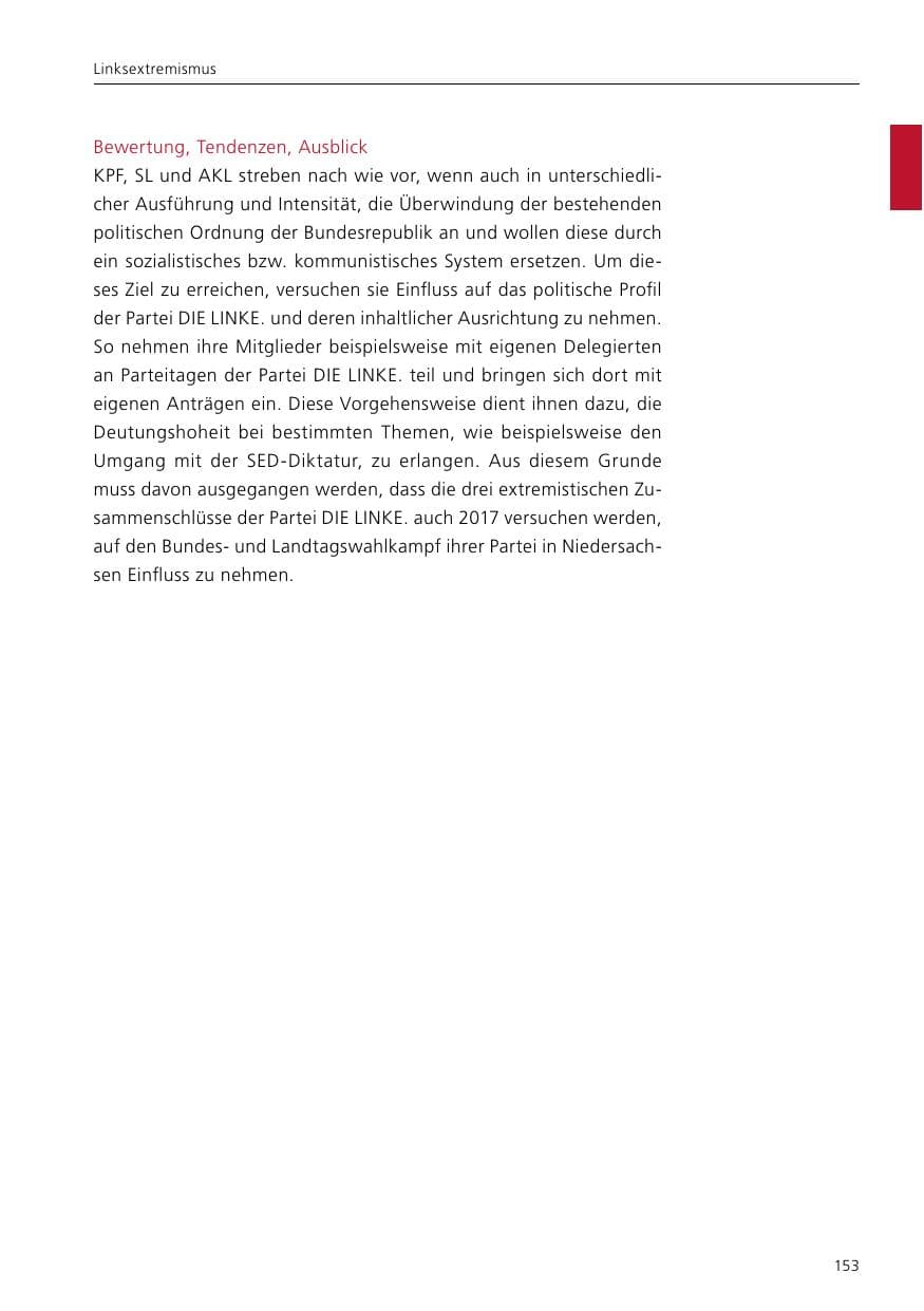 Seite 155 des Verfassungsschutzbericht 2016 Niedersachsen