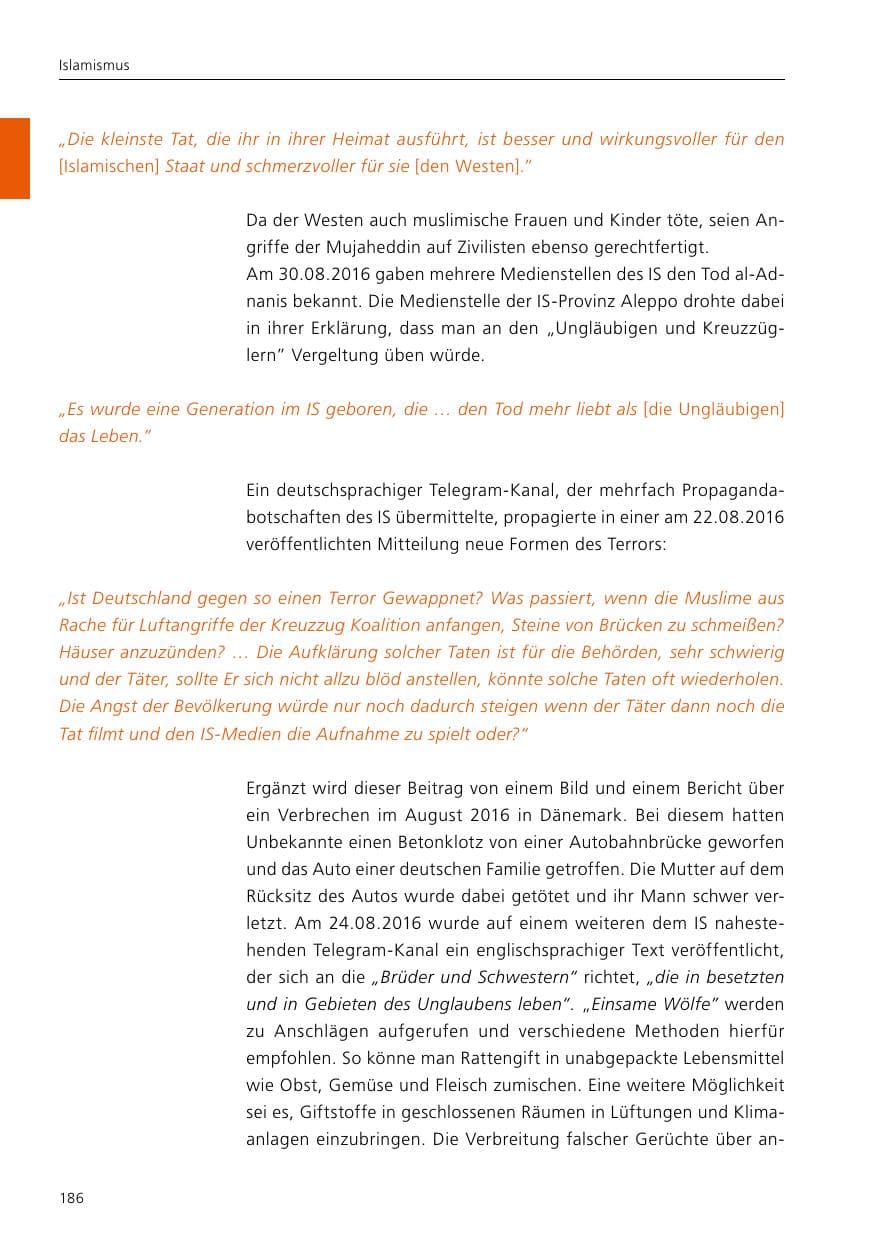 Seite 188 des Verfassungsschutzbericht 2016 Niedersachsen