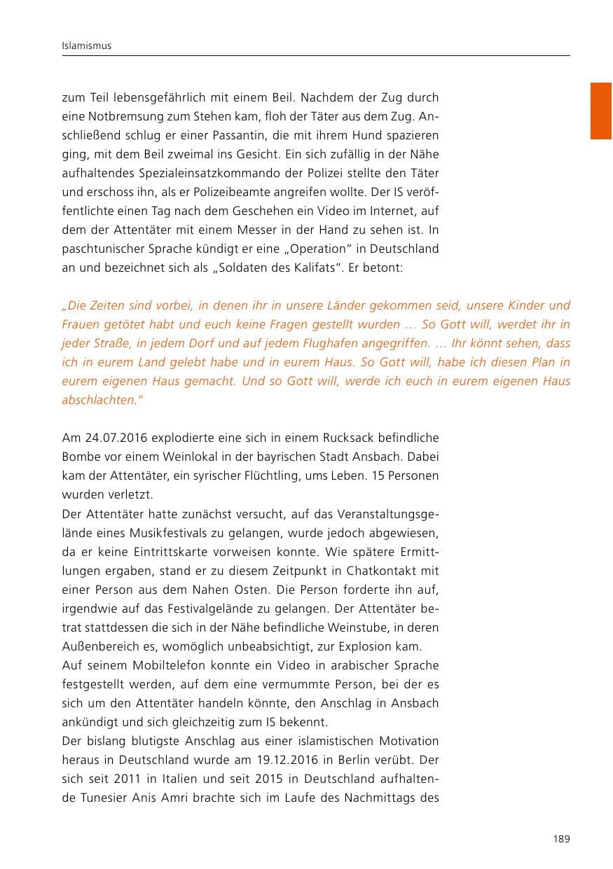 Seite 191 des Verfassungsschutzbericht 2016 Niedersachsen