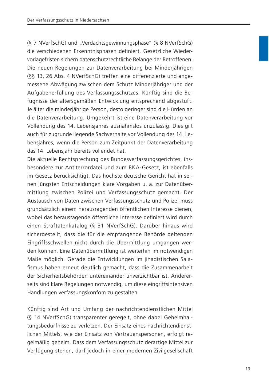 Seite 21 des Verfassungsschutzbericht 2016 Niedersachsen