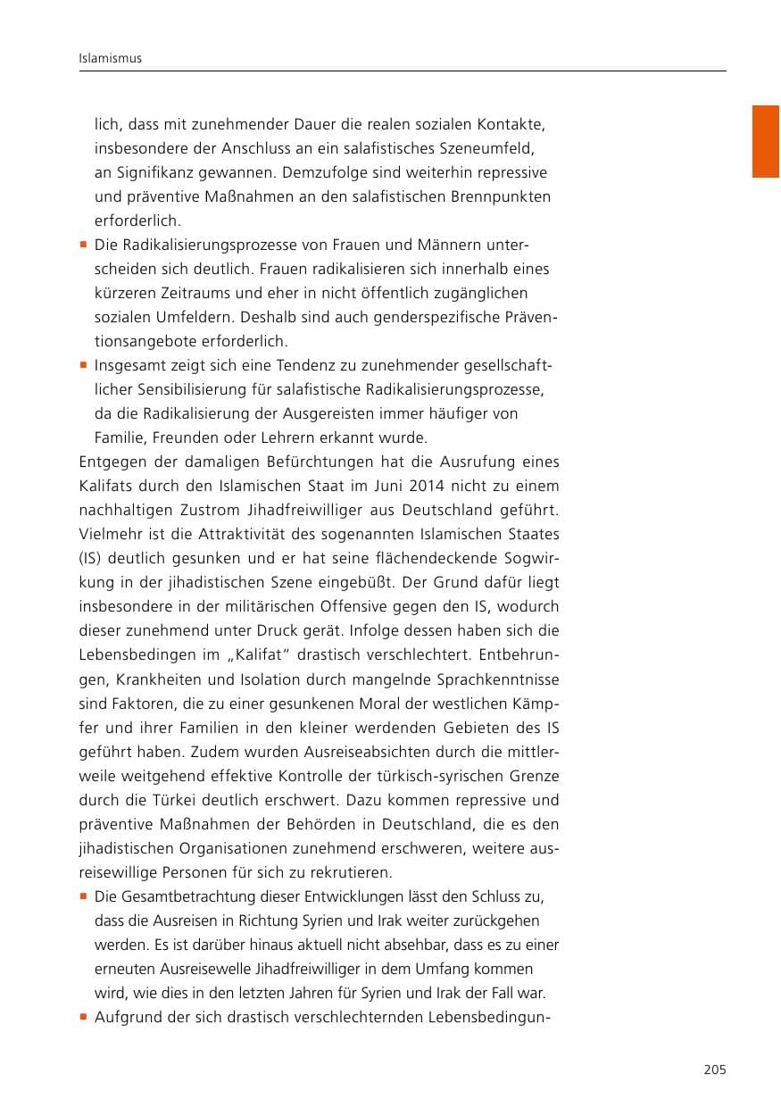 Seite 207 des Verfassungsschutzbericht 2016 Niedersachsen
