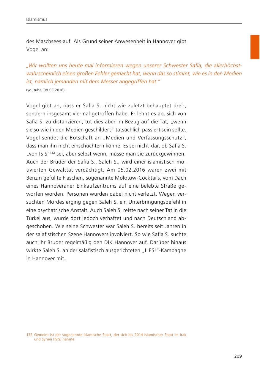 Seite 211 des Verfassungsschutzbericht 2016 Niedersachsen