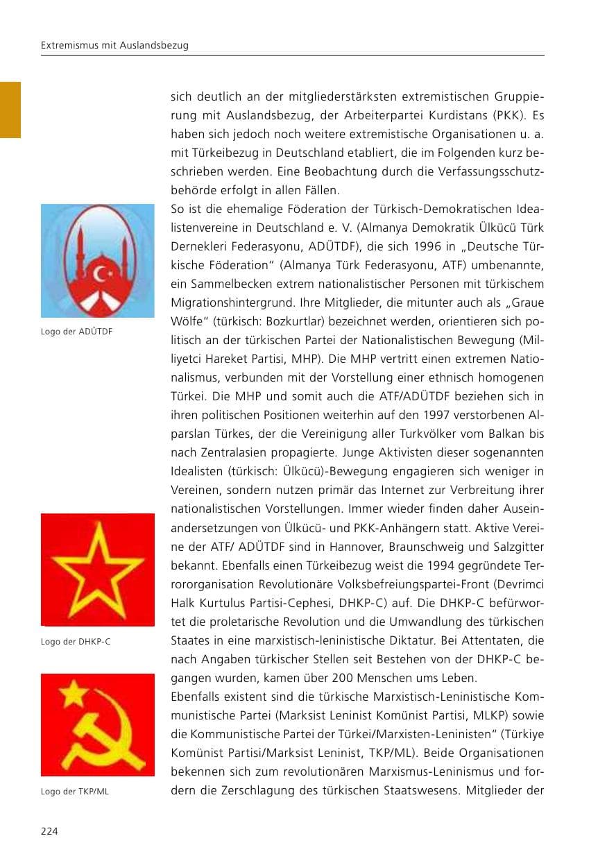 Seite 226 des Verfassungsschutzbericht 2016 Niedersachsen