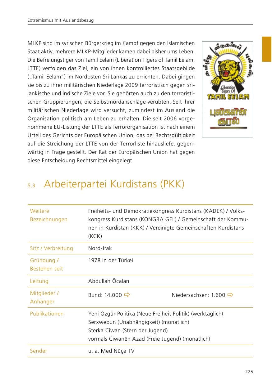 Seite 227 des Verfassungsschutzbericht 2016 Niedersachsen