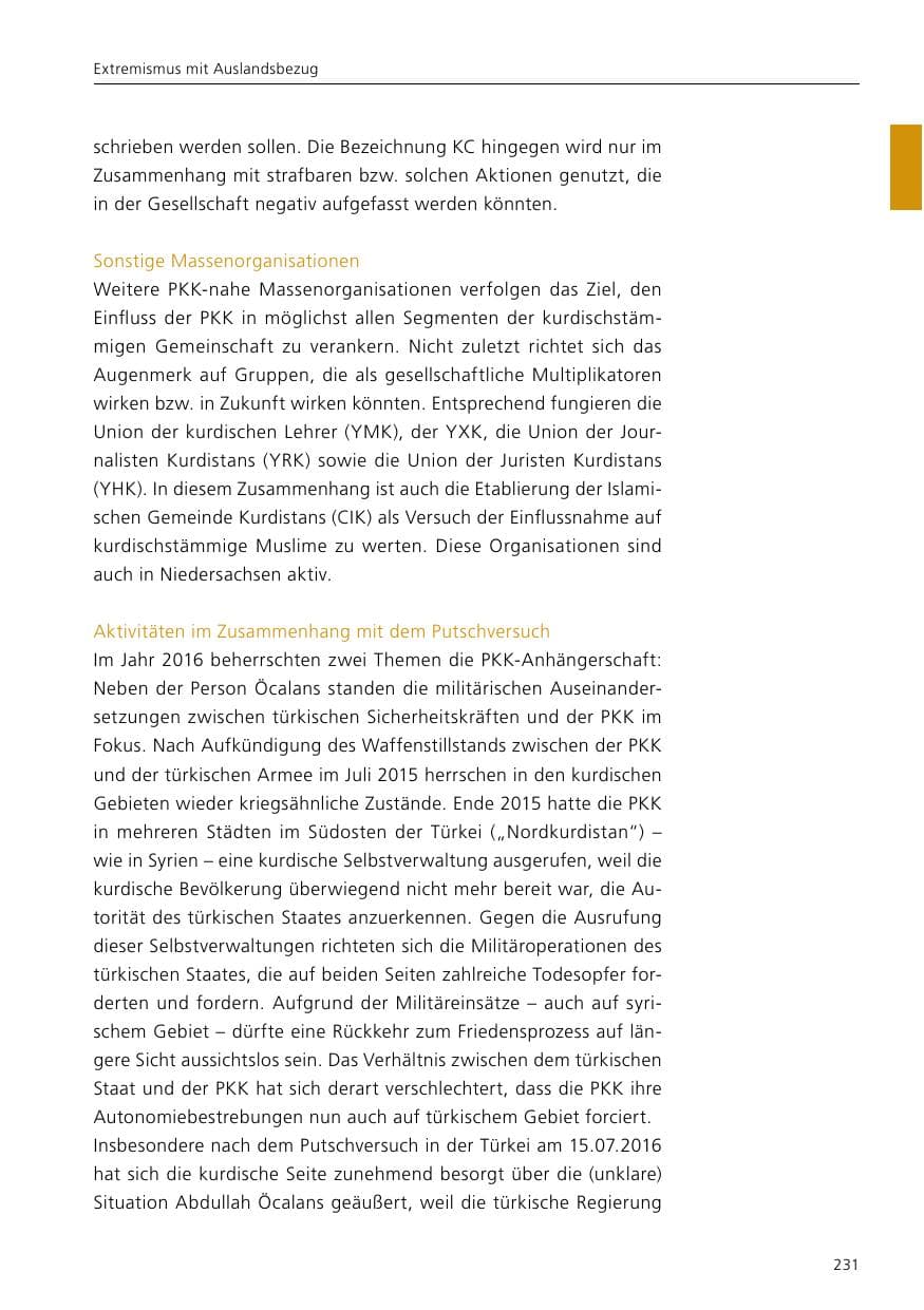 Seite 233 des Verfassungsschutzbericht 2016 Niedersachsen