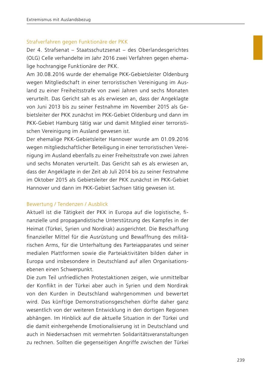 Seite 241 des Verfassungsschutzbericht 2016 Niedersachsen