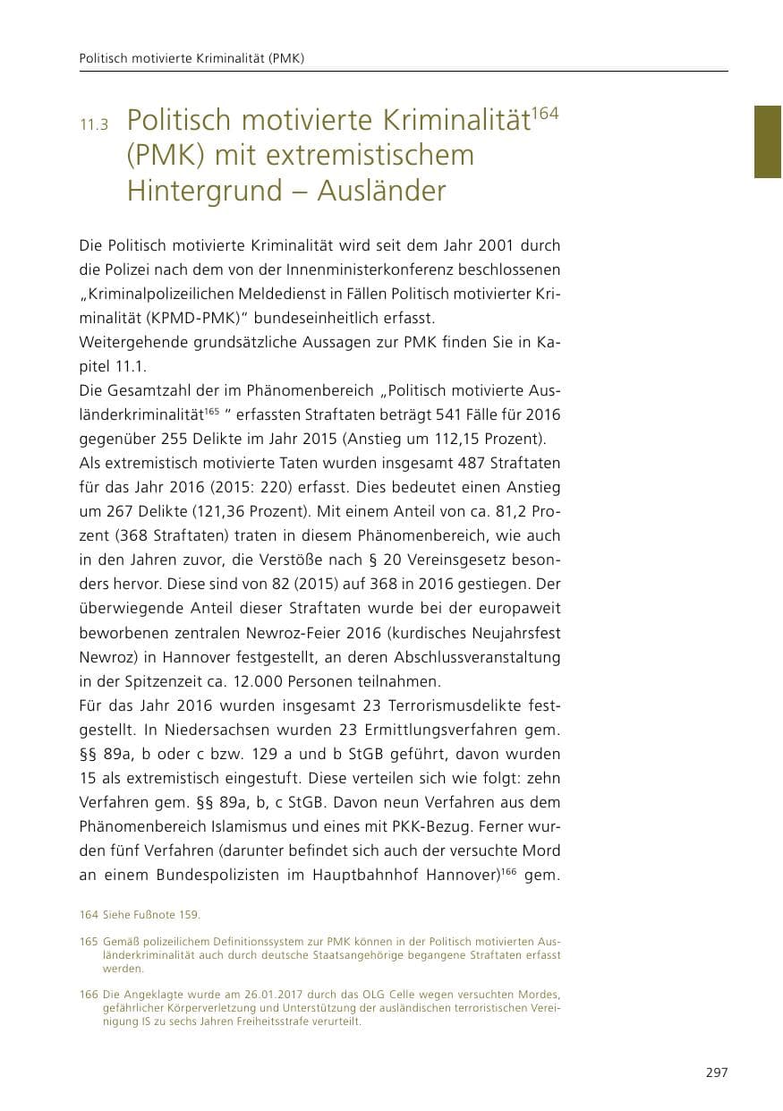 Seite 299 des Verfassungsschutzbericht 2016 Niedersachsen