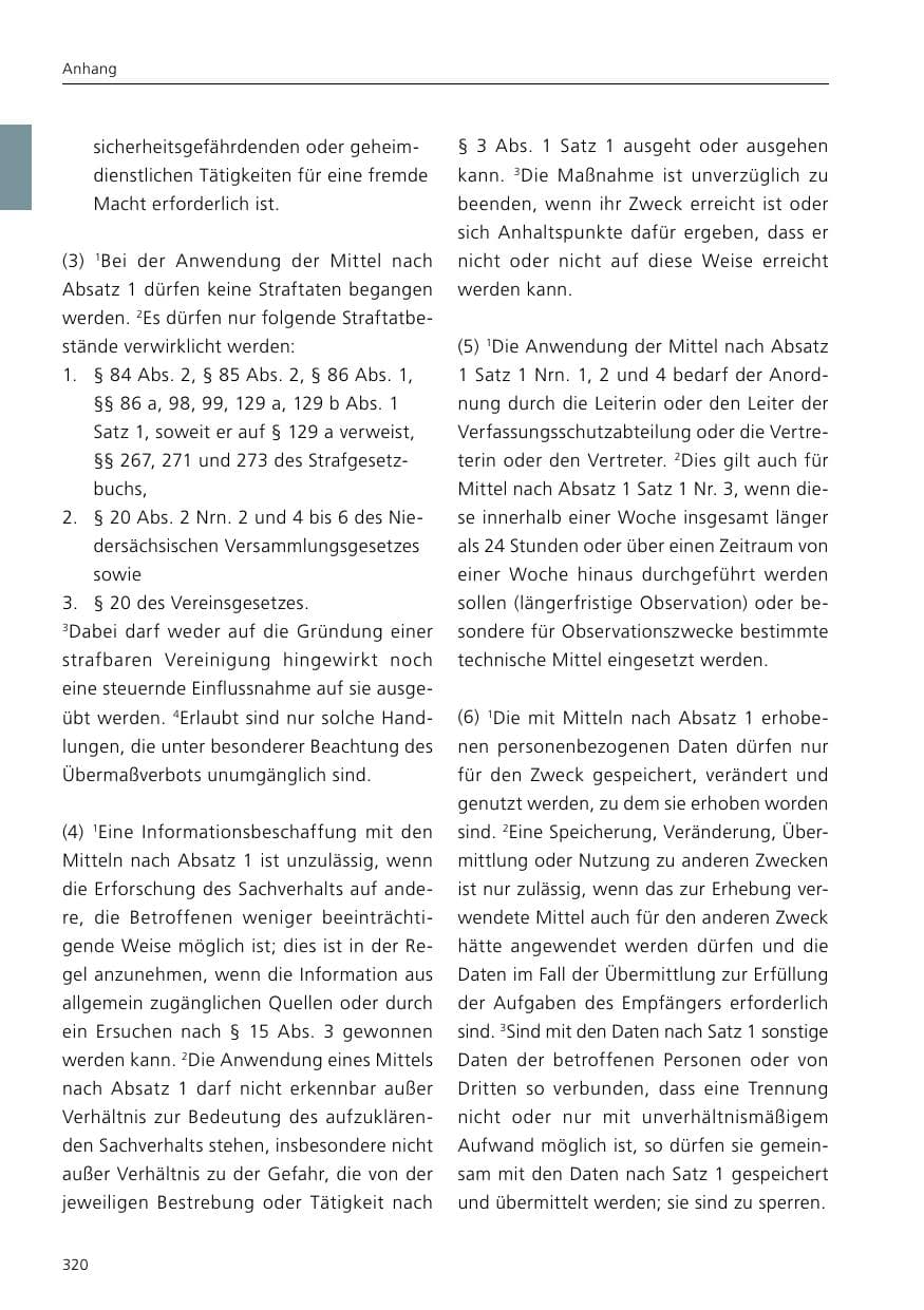 Seite 322 des Verfassungsschutzbericht 2016 Niedersachsen