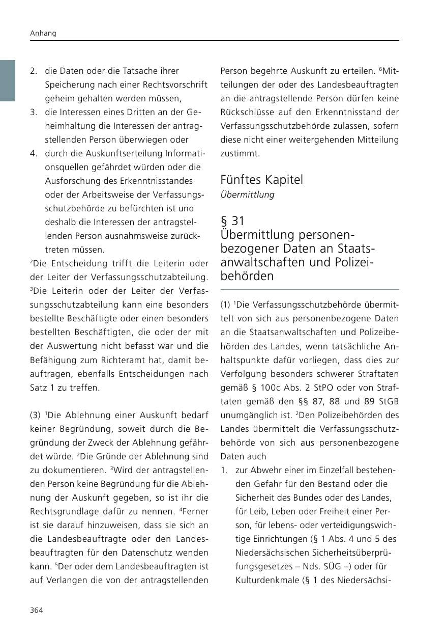 Seite 366 des Verfassungsschutzbericht 2016 Niedersachsen