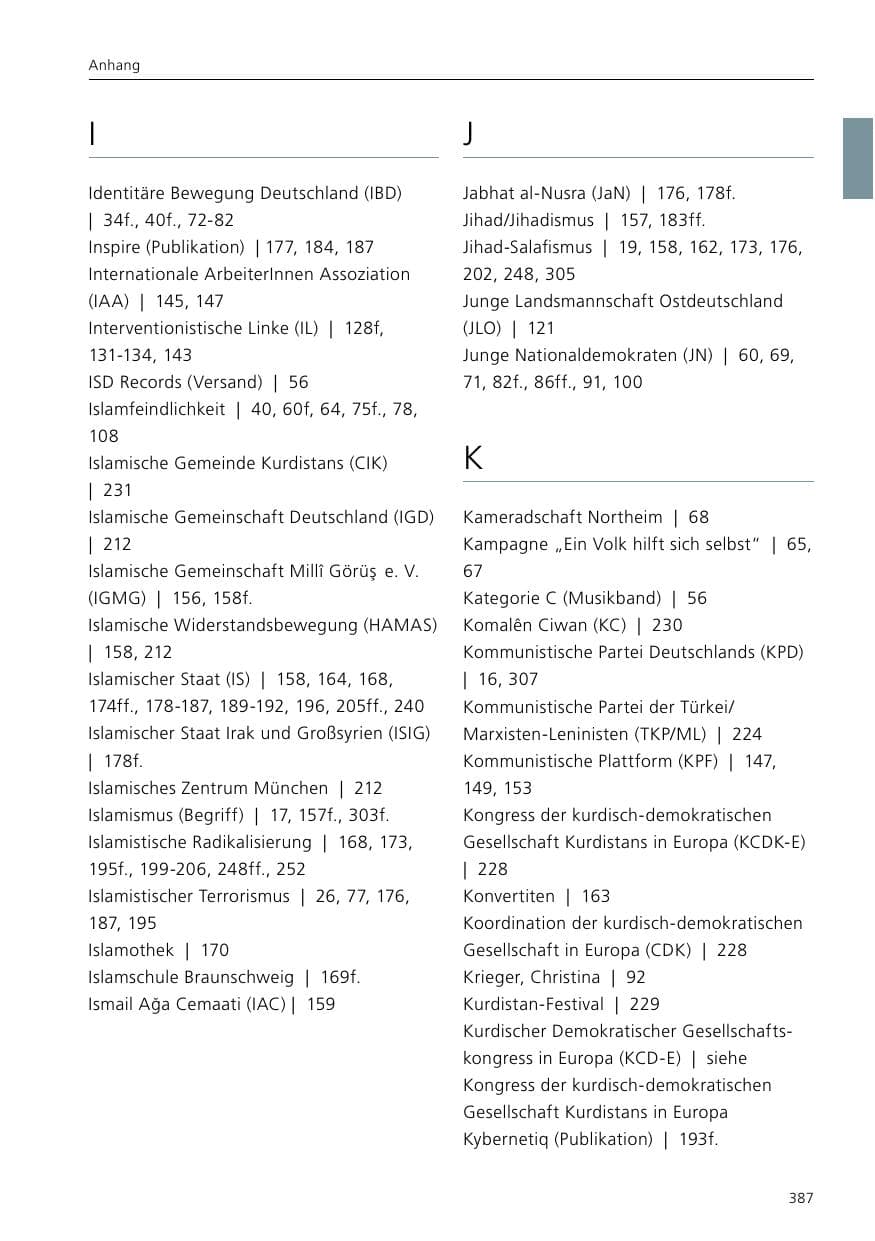 Seite 389 des Verfassungsschutzbericht 2016 Niedersachsen