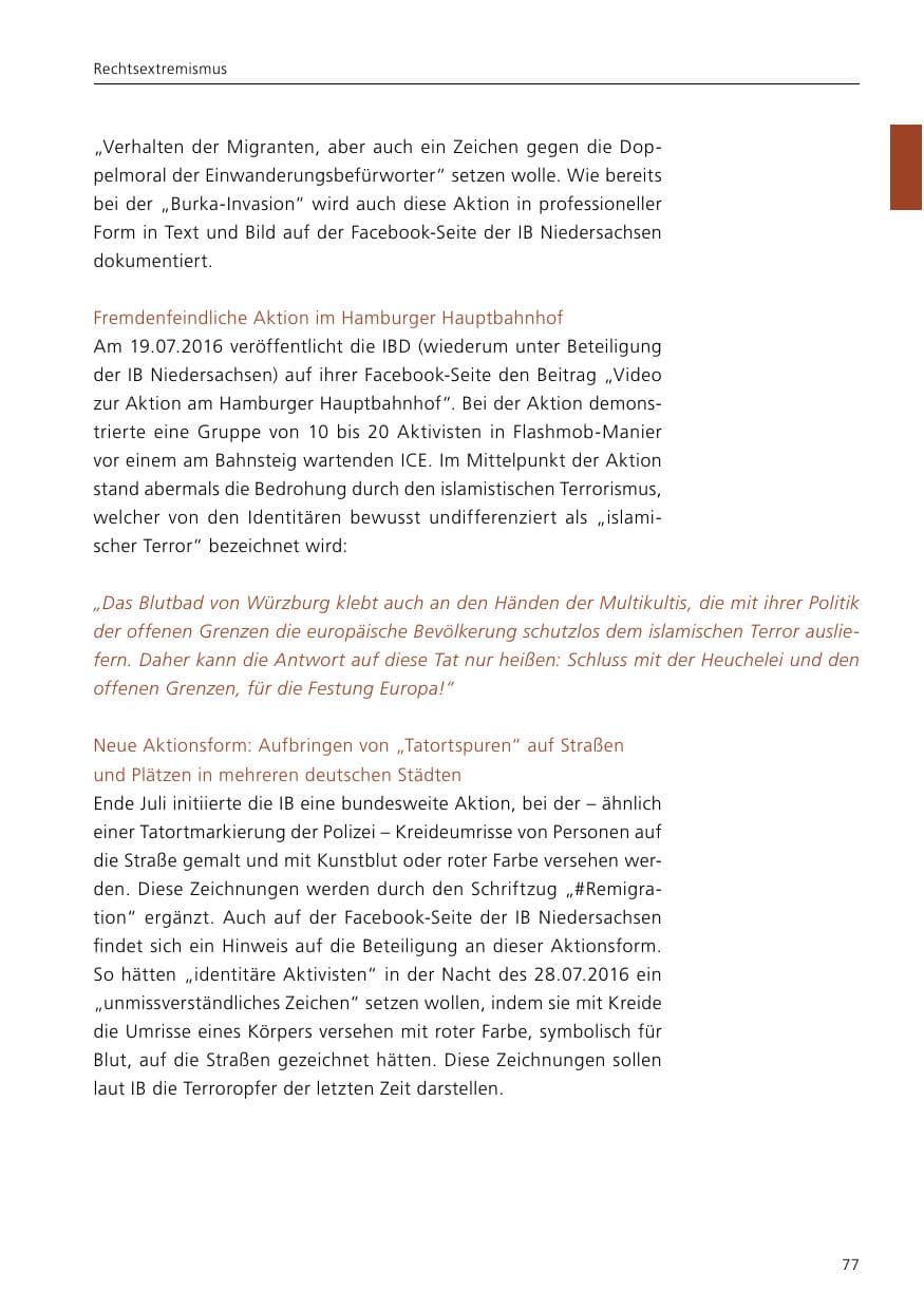 Seite 79 des Verfassungsschutzbericht 2016 Niedersachsen