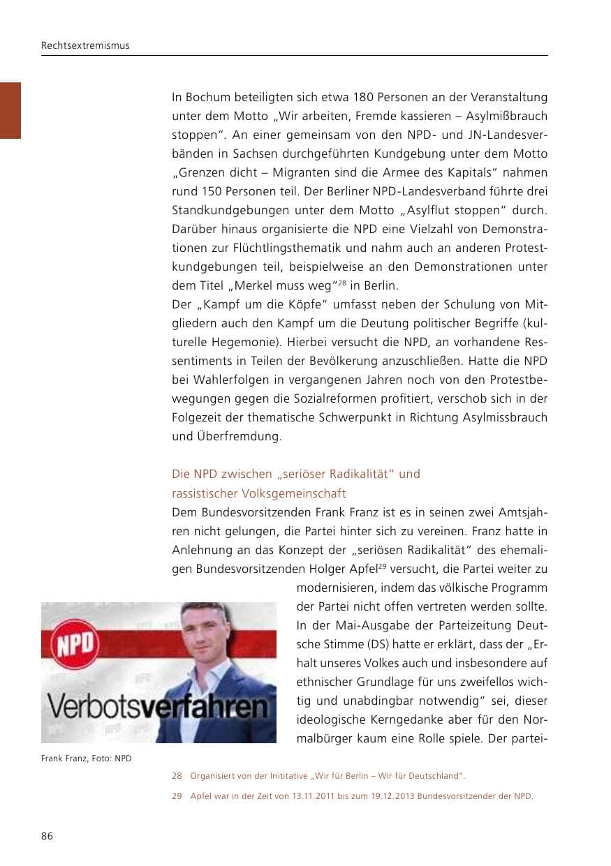 Seite 88 des Verfassungsschutzbericht 2016 Niedersachsen
