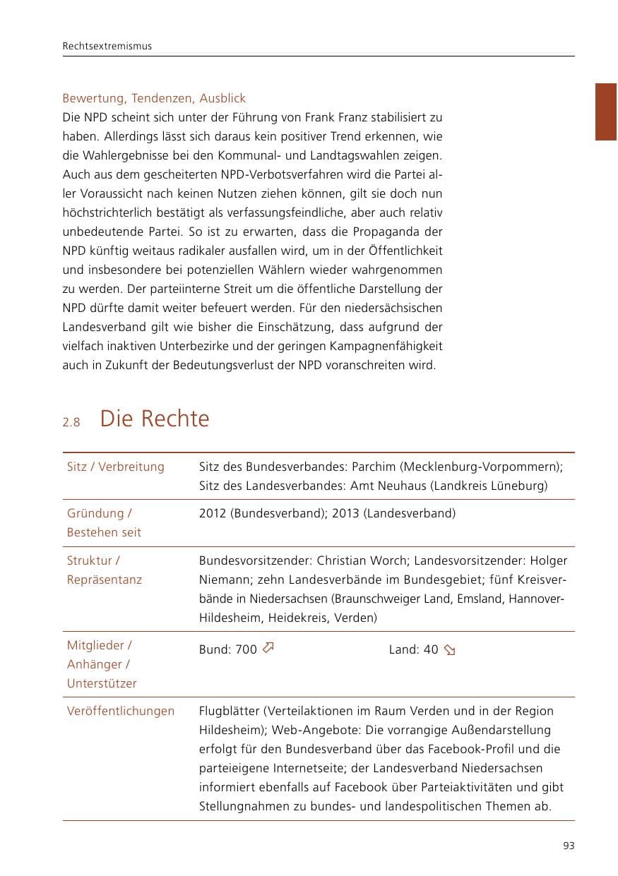 Seite 95 des Verfassungsschutzbericht 2016 Niedersachsen