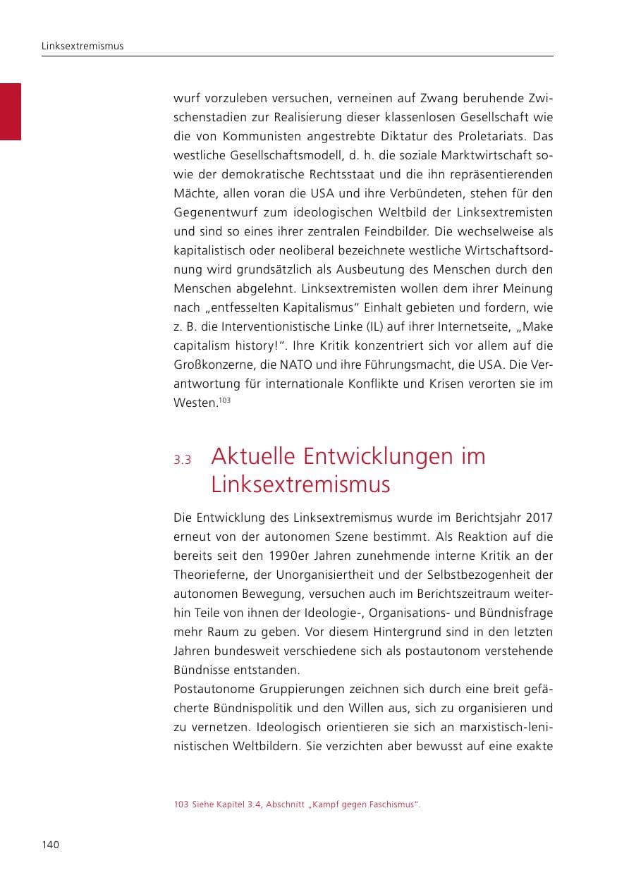 Seite 142 des Verfassungsschutzbericht 2017 Niedersachsen
