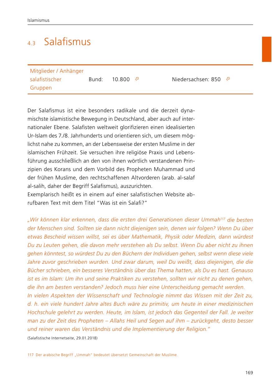 Seite 171 des Verfassungsschutzbericht 2017 Niedersachsen