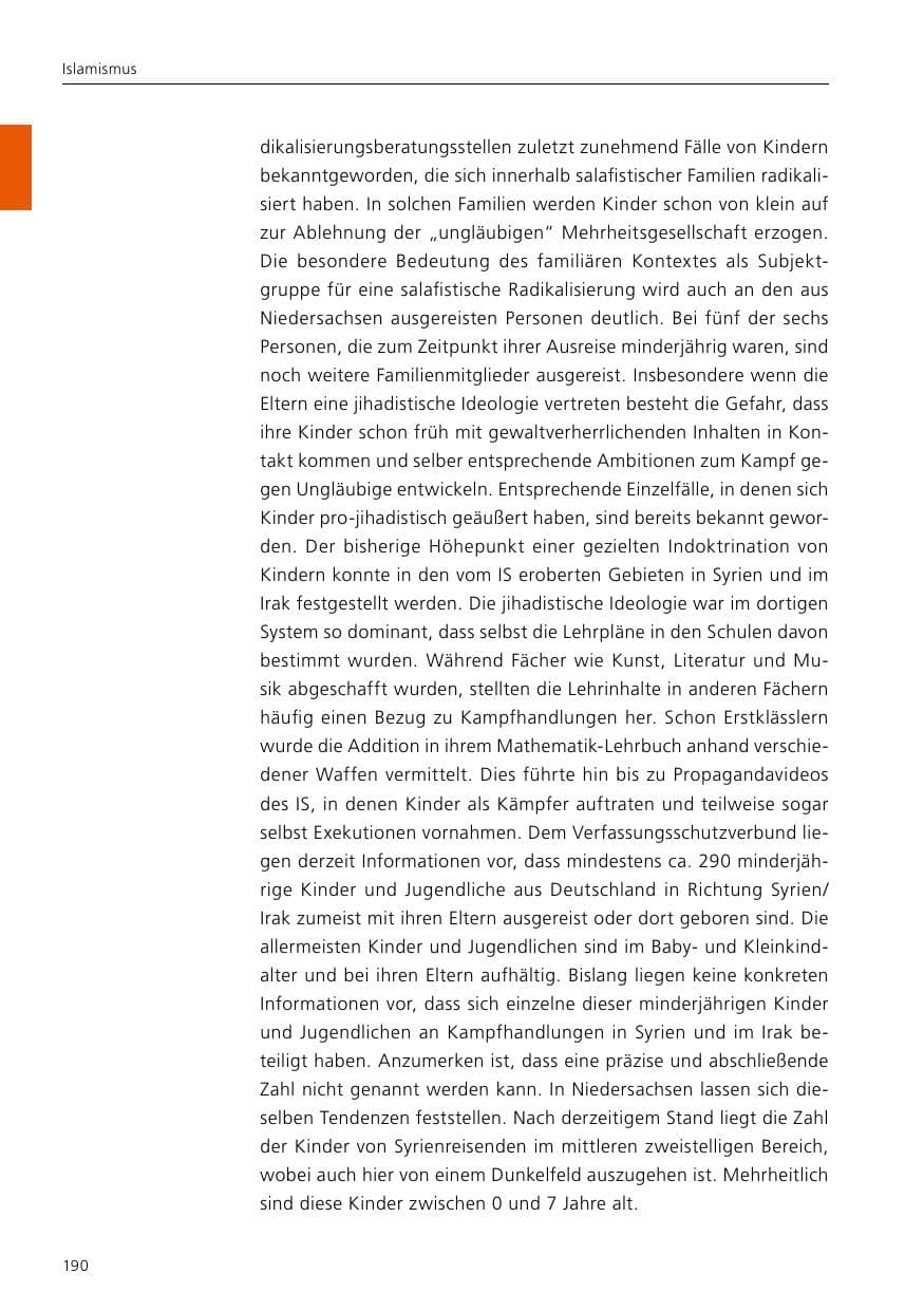 Seite 192 des Verfassungsschutzbericht 2017 Niedersachsen